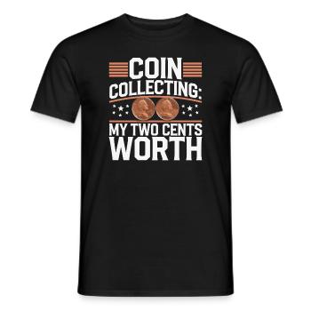 Coin Collector Coin Collection Numismatic History - Männer T-Shirt - Schwarz - Vorne - AI Model Male 178 light (178cm)
