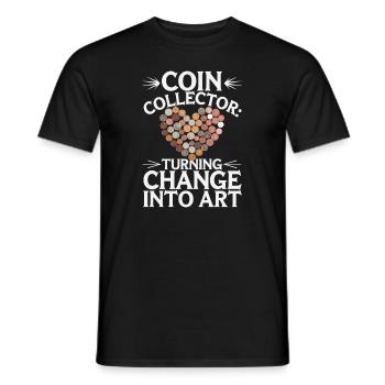Coin Collector Coin Collection Numismatic History - Männer T-Shirt - Schwarz - Vorne - AI Model Male 178 light (178cm)