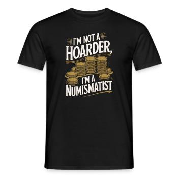 Coin Collector Coin Collection Numismatic History - Männer T-Shirt - Schwarz - Vorne - AI Model Male 178 light (178cm)