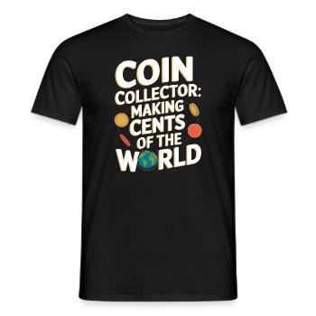 Coin Collector Coin Collection Numismatic History - Männer T-Shirt - Schwarz - Vorne - AI Model Male 178 light (178cm)