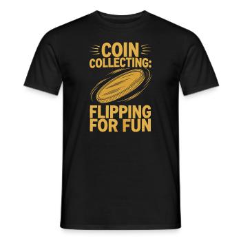 Coin Collector Coin Collection Numismatic History - Men's T-Shirt - black - Front - AI Model Male 178 light (178cm)