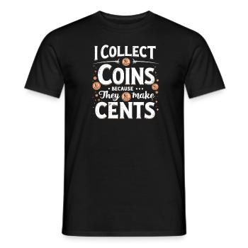 Coin Collector Coin Collection Numismatic History - Men's T-Shirt - black - Front - AI Model Male 178 light (178cm)
