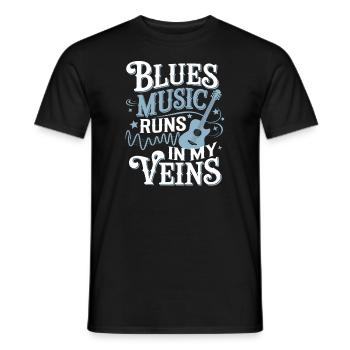 Soulful Tunes for Blues Lovers Embrace the Rhythms - Men's T-Shirt - black - Front - AI Model Male 178 light (178cm)
