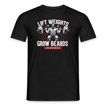 Beard Gains Fitness Enthusiast With Beard and - Men's T-Shirt - black - Front - AI Model Male 178 light (178cm)