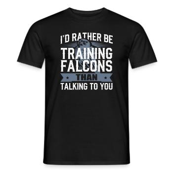 Explore the Art of Falconry with Magnificent Birds - Men's T-Shirt - black - Front - AI Model Male 178 light (178cm)