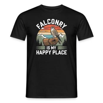 Explore the Art of Falconry with Magnificent Birds - Men's T-Shirt - black - Front - AI Model Male 178 light (178cm)