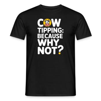 Funny Cow Tipping Joke for Farm Enthusiasts and - Men's T-Shirt - black - Front - AI Model Male 178 light (178cm)