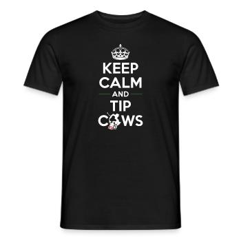 Funny Cow Tipping Joke for Farm Enthusiasts and - Men's T-Shirt - black - Front - AI Model Male 178 light (178cm)