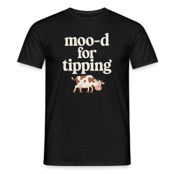 Funny Cow Tipping Joke for Farm Enthusiasts and - Men's T-Shirt - black - Front - AI Model Male 178 light (178cm)