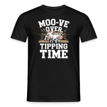 Funny Cow Tipping Joke for Farm Enthusiasts and - Men's T-Shirt - black - Front - AI Model Male 178 light (178cm)