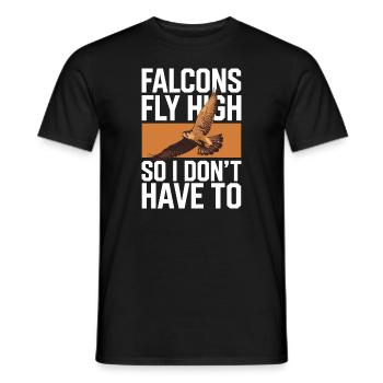 Explore the Art of Falconry with Magnificent Birds - Men's T-Shirt - black - Front - AI Model Male 178 light (178cm)