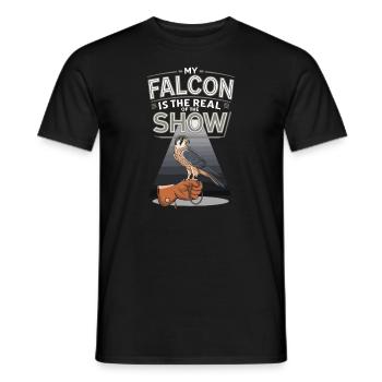 Explore the Art of Falconry with Magnificent Birds - Men's T-Shirt - black - Front - AI Model Male 178 light (178cm)