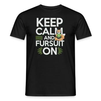 Furry Fandom Enthusiast Cosplay Fun and Fursuiting - Men's T-Shirt - black - Front - AI Model Male 178 light (178cm)