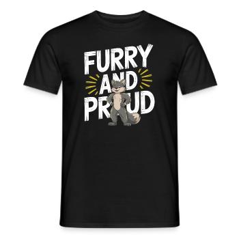 Furry Fandom Enthusiast Cosplay Fun and Fursuiting - Men's T-Shirt - black - Front - AI Model Male 178 light (178cm)