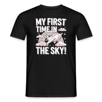 Mon premier voyage en avion Première fois en vol - T-shirt homme - noir - Devant - AI Model Male 178 light (178cm)