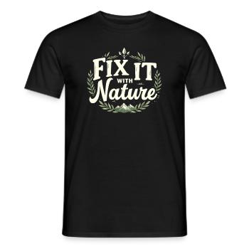 Nature Healing and Wellness Connection Through - Men's T-Shirt - black - Front - AI Model Male 178 light (178cm)