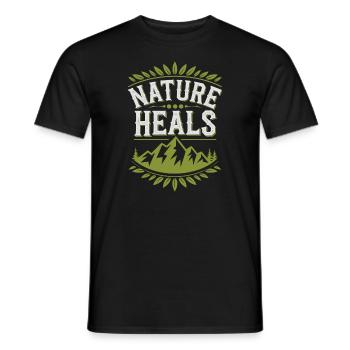 Nature Healing and Wellness Connection Through - Men's T-Shirt - black - Front - AI Model Male 178 light (178cm)