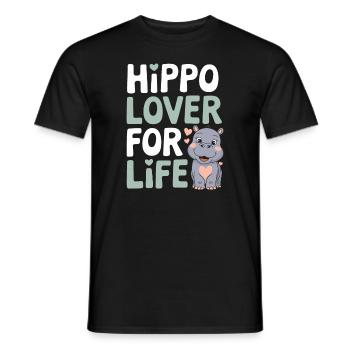 Adorable bébé hippopotame oeuvre pour les amateurs d’hippopotames - T-shirt homme - noir - Devant - AI Model Male 178 light (178cm)