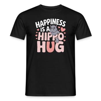 Adorable bébé hippopotame oeuvre pour les amateurs d’hippopotames - T-shirt homme - noir - Devant - AI Model Male 178 light (178cm)