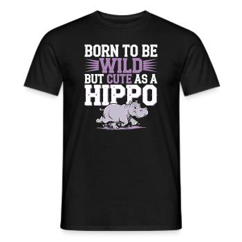 Adorable bébé hippopotame oeuvre pour les amateurs d’hippopotames - T-shirt homme - noir - Devant - AI Model Male 178 light (178cm)