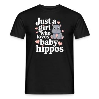 Adorable bébé hippopotame oeuvre pour les amateurs d’hippopotames - T-shirt homme - noir - Devant - AI Model Male 178 light (178cm)