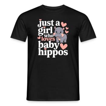Adorable bébé hippopotame oeuvre pour les amateurs d’hippopotames - T-shirt homme - noir - Devant - AI Model Male 178 light (178cm)