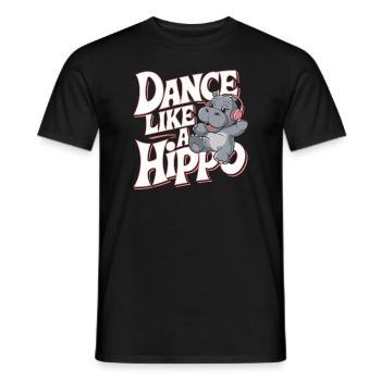 Adorable bébé hippopotame oeuvre pour les amateurs d’hippopotames - T-shirt homme - noir - Devant - AI Model Male 178 light (178cm)