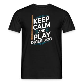Didgeridoo Player Embracing Aboriginal Instrument - Männer T-Shirt - Schwarz - Vorne - AI Model Male 178 light (178cm)