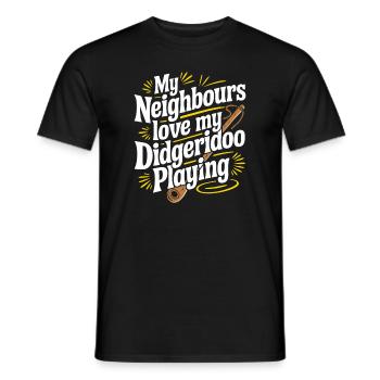 Didgeridoo Player Embracing Aboriginal Instrument - Männer T-Shirt - Schwarz - Vorne - AI Model Male 178 light (178cm)