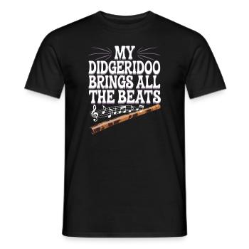 Didgeridoo Player Embracing Aboriginal Instrument - Männer T-Shirt - Schwarz - Vorne - AI Model Male 178 light (178cm)
