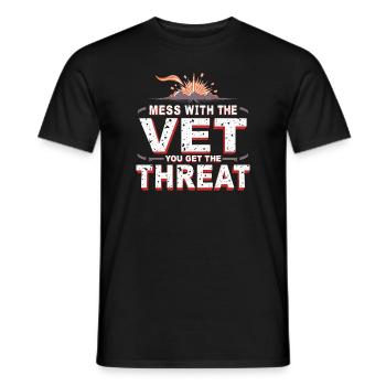 Honor Veterans Day with Patriotism and Military - Men's T-Shirt - black - Front - AI Model Male 178 light (178cm)