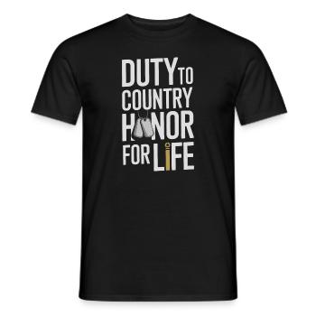 Honor Veterans Day with Patriotism and Military - Men's T-Shirt - black - Front - AI Model Male 178 light (178cm)