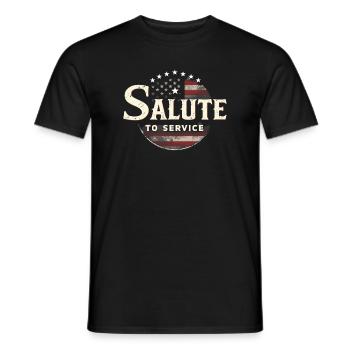 Honor Veterans Day with Patriotism and Military - Men's T-Shirt - black - Front - AI Model Male 178 light (178cm)