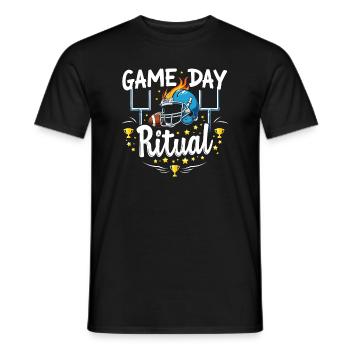 L’heure de l’atterrissage pour les fans de football et - T-shirt homme - noir - Devant - AI Model Male 178 light (178cm)