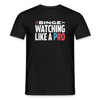 Binge Watching TV Marathon for Streaming Addicts - Men's T-Shirt - black - Front - AI Model Male 178 light (178cm)