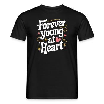 Forever Young At Heart Embrace Life's Vibrant - Männer T-Shirt - Schwarz - Vorne - AI Model Male 178 light (178cm)