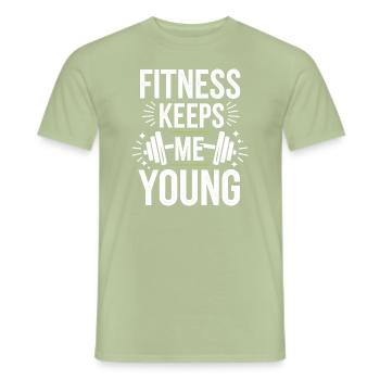 Fitness keeps me young – active lifestyle for - Men's T-Shirt - sage - Front - AI Model Male 178 light (178cm)