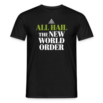 Conspiration mondiale du Nouvel Ordre Mondial - T-shirt homme - noir - Devant - AI Model Male 178 light (178cm)