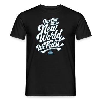 Conspiration mondiale du Nouvel Ordre Mondial - T-shirt homme - noir - Devant - AI Model Male 178 light (178cm)