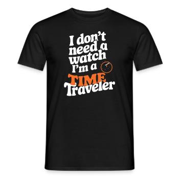 Passionné de science-fiction et de voyage dans le temps - T-shirt homme - noir - Devant - AI Model Male 178 light (178cm)