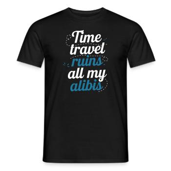 Passionné de science-fiction et de voyage dans le temps - T-shirt homme - noir - Devant - AI Model Male 178 light (178cm)