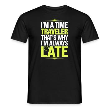 Passionné de science-fiction et de voyage dans le temps - T-shirt homme - noir - Devant - AI Model Male 178 light (178cm)