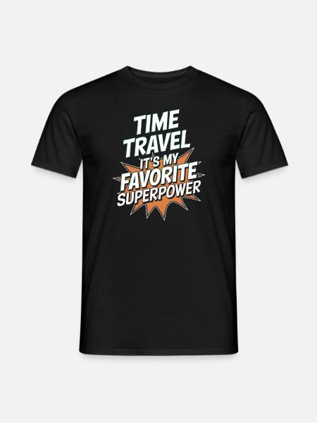 Zeitreise-sci-fi-enthusiast Und Zeitmaschine - Männer T-Shirt - Schwarz