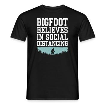 Bigfoot croyant Sasquatch Cryptide Créature de la forêt - T-shirt homme - noir - Devant - AI Model Male 178 light (178cm)