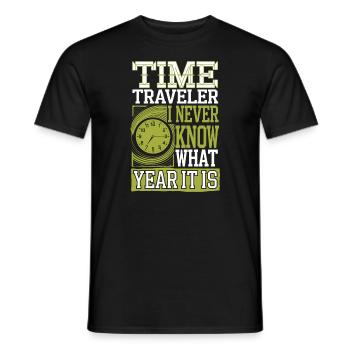 Passionné de science-fiction et de voyage dans le temps - T-shirt homme - noir - Devant - AI Model Male 178 light (178cm)