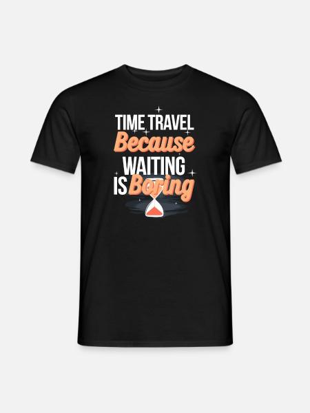 Zeitreise-sci-fi-enthusiast Und Zeitmaschine - Männer T-Shirt - Schwarz