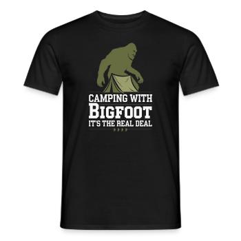 Bigfoot Believer Sasquatch Cryptid Forest Creature - Men's T-Shirt - black - Front - AI Model Male 178 light (178cm)
