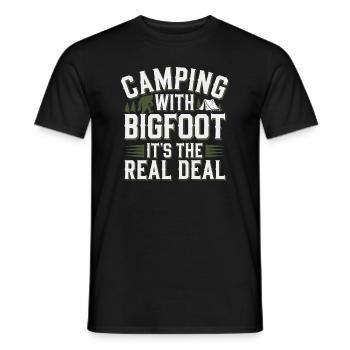 Bigfoot Believer Sasquatch Cryptid Forest Creature - Men's T-Shirt - black - Front - AI Model Male 178 light (178cm)
