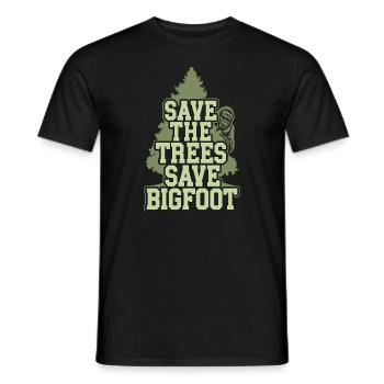 Bigfoot Believer Sasquatch Cryptid Forest Creature - Men's T-Shirt - black - Front - AI Model Male 178 light (178cm)