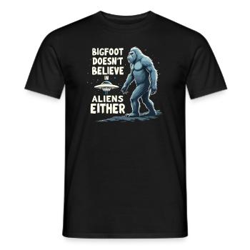 Bigfoot Believer Sasquatch Cryptid Forest Creature - Men's T-Shirt - black - Front - AI Model Male 178 light (178cm)